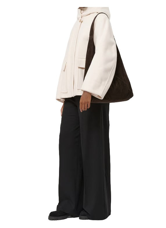 HUMILITY Borsa Donna Hobo in Camoscio Marrone KOBO – Chiusura a Pressione, Tasca Zip