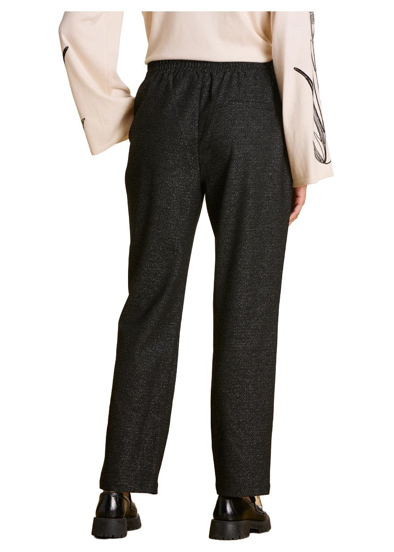 LA FEE MARABOUTEE pantalone donna nero/argento coulisse ZERGY tasche laterali