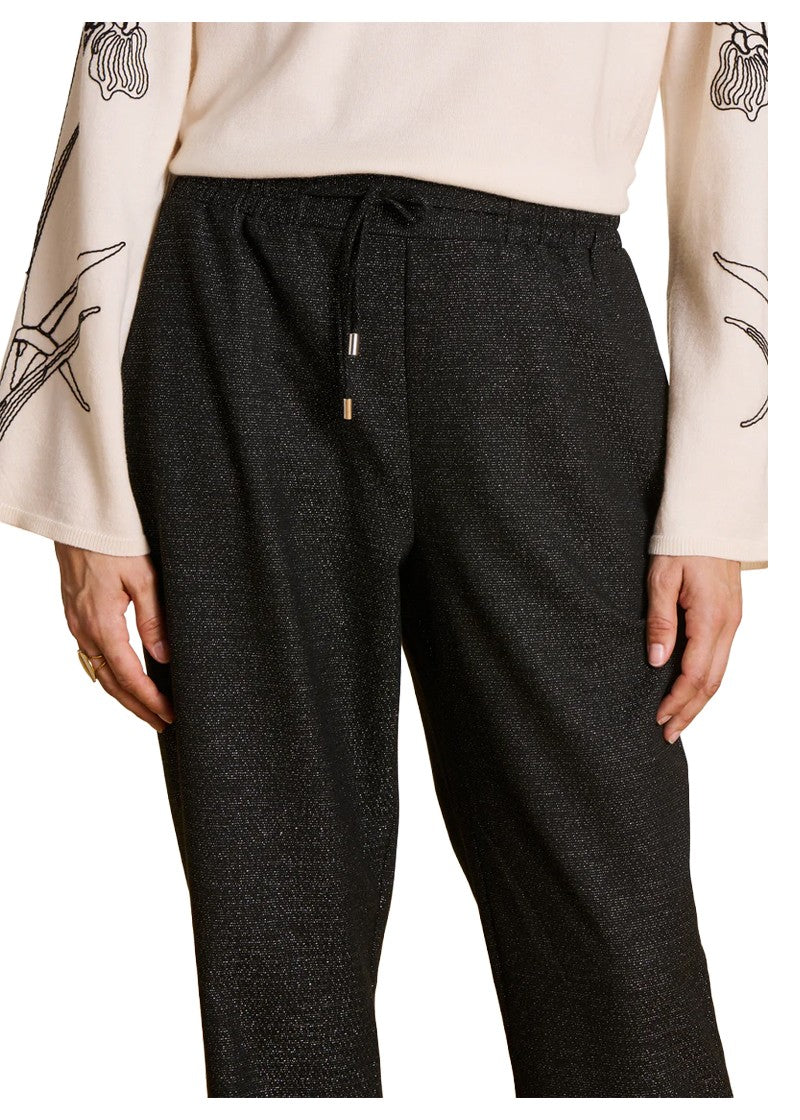 LA FEE MARABOUTEE pantalone donna nero/argento coulisse ZERGY tasche laterali
