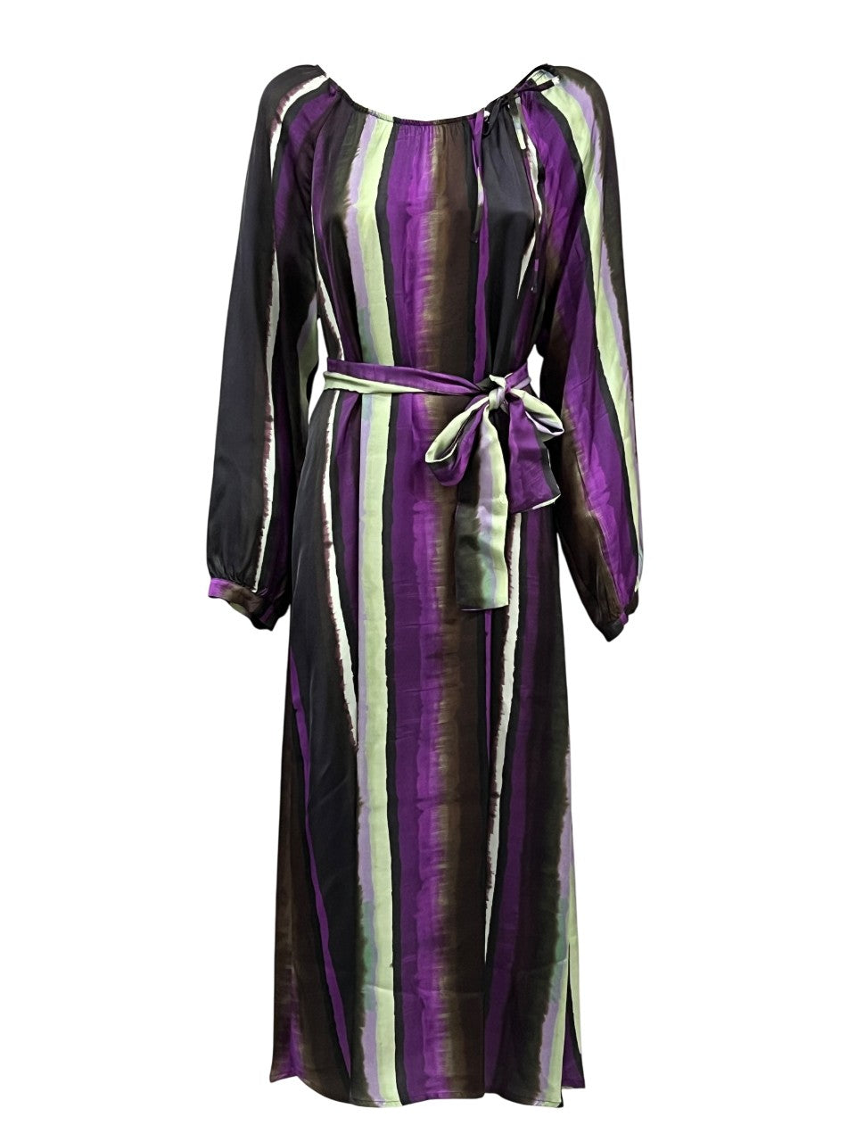 LA FEE MARABOUTEE abito EMEJI-R fantasia manica lunga con cintura MADE IN ITALY