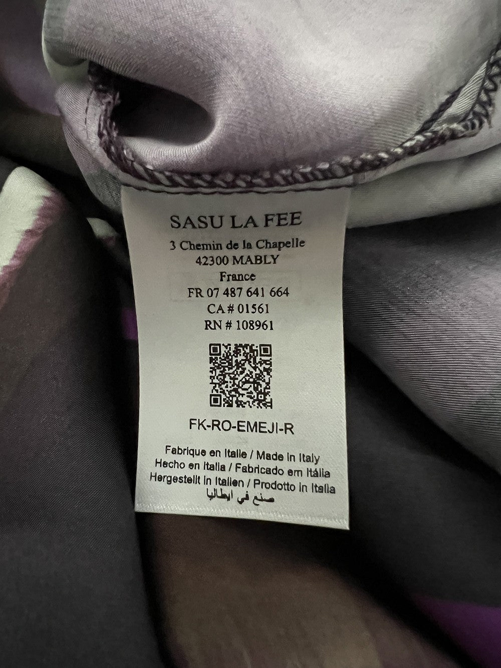 LA FEE MARABOUTEE abito EMEJI-R fantasia manica lunga con cintura MADE IN ITALY