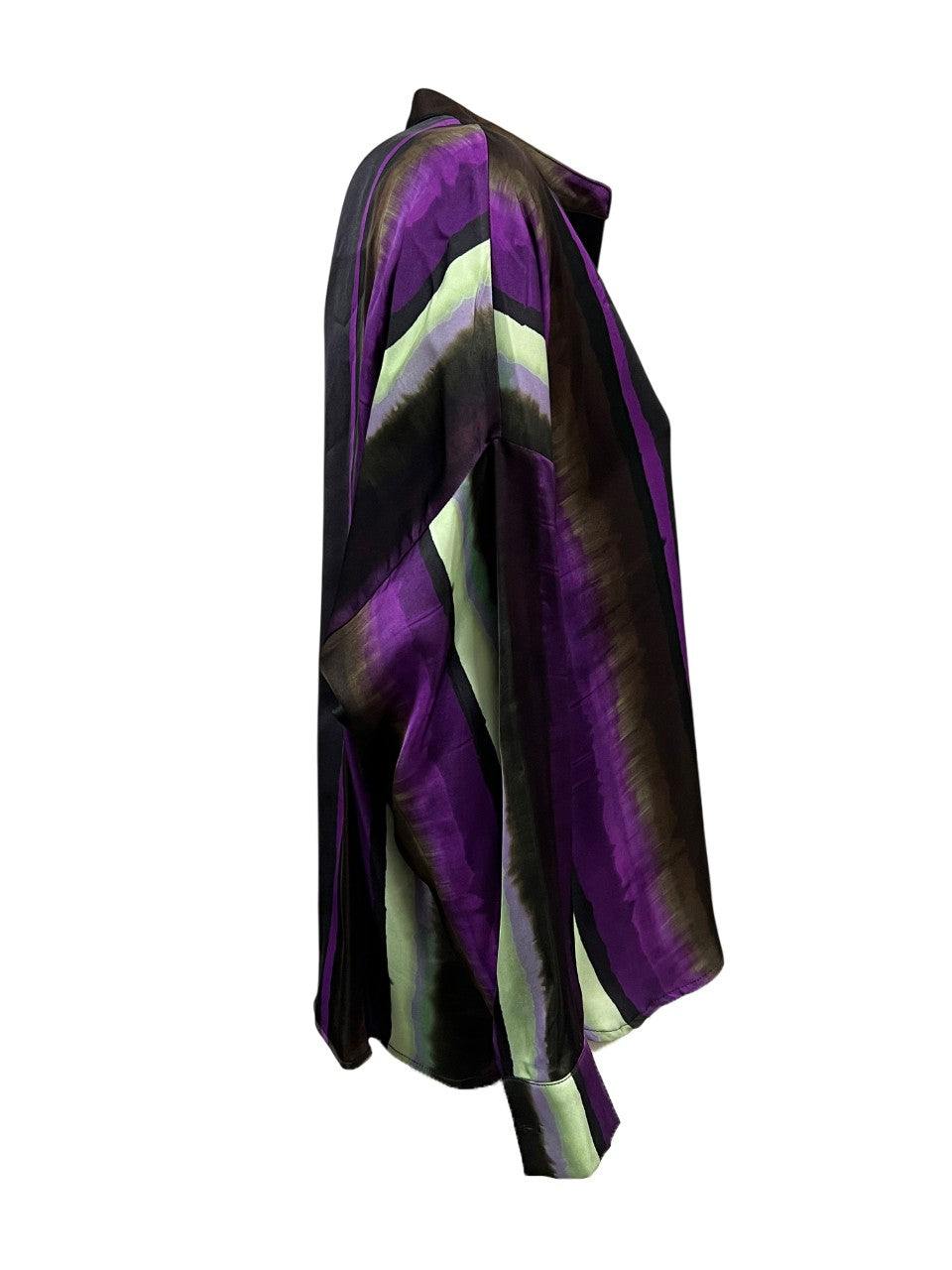 LA FEE MARABOUTEE blusa ESTIA-R righe marrone/viola/nero MADE IN ITALY