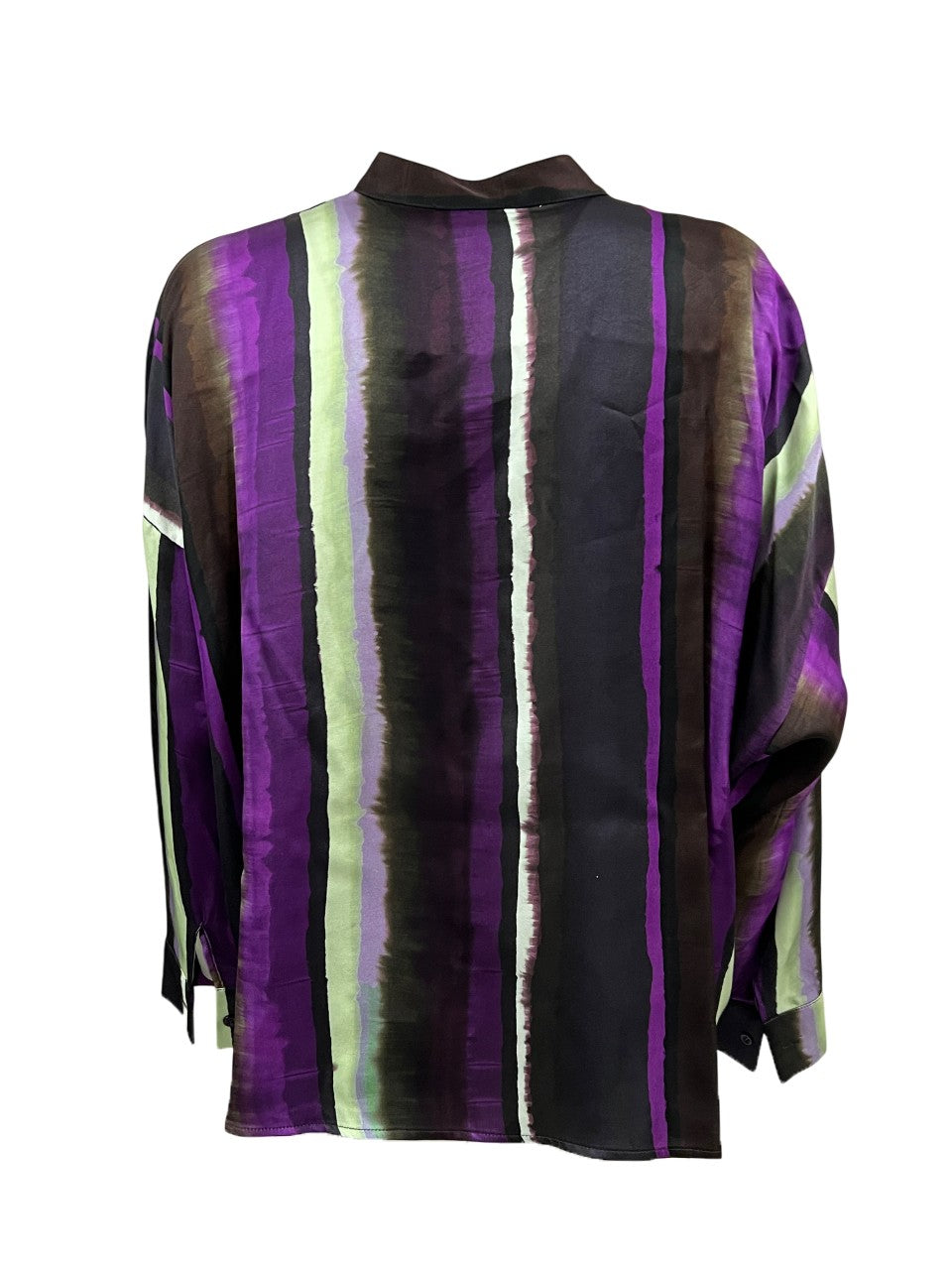 LA FEE MARABOUTEE blusa ESTIA-R righe marrone/viola/nero MADE IN ITALY