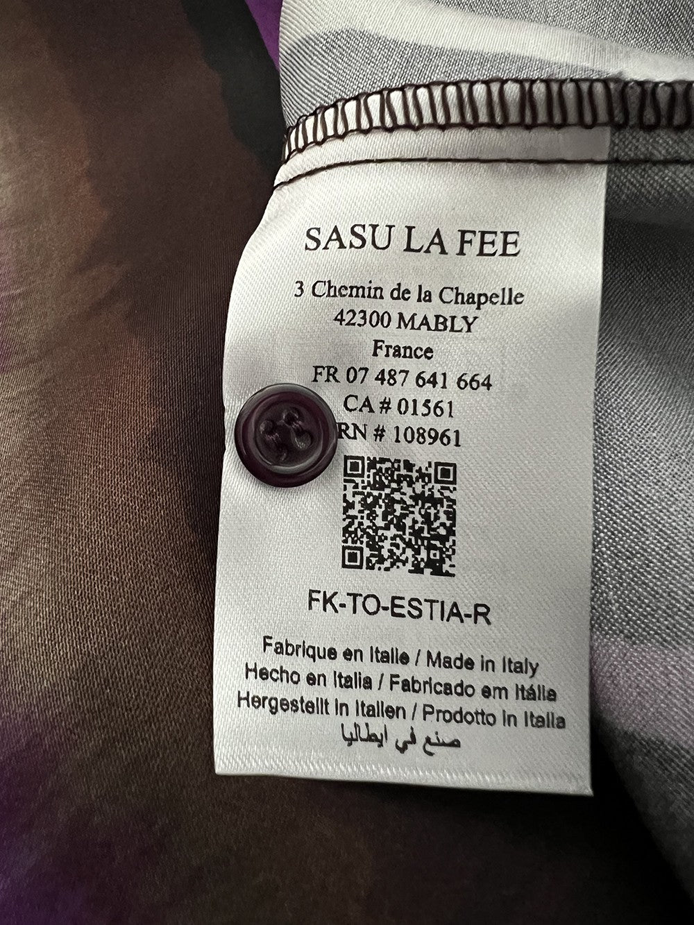 LA FEE MARABOUTEE blusa ESTIA-R righe marrone/viola/nero MADE IN ITALY