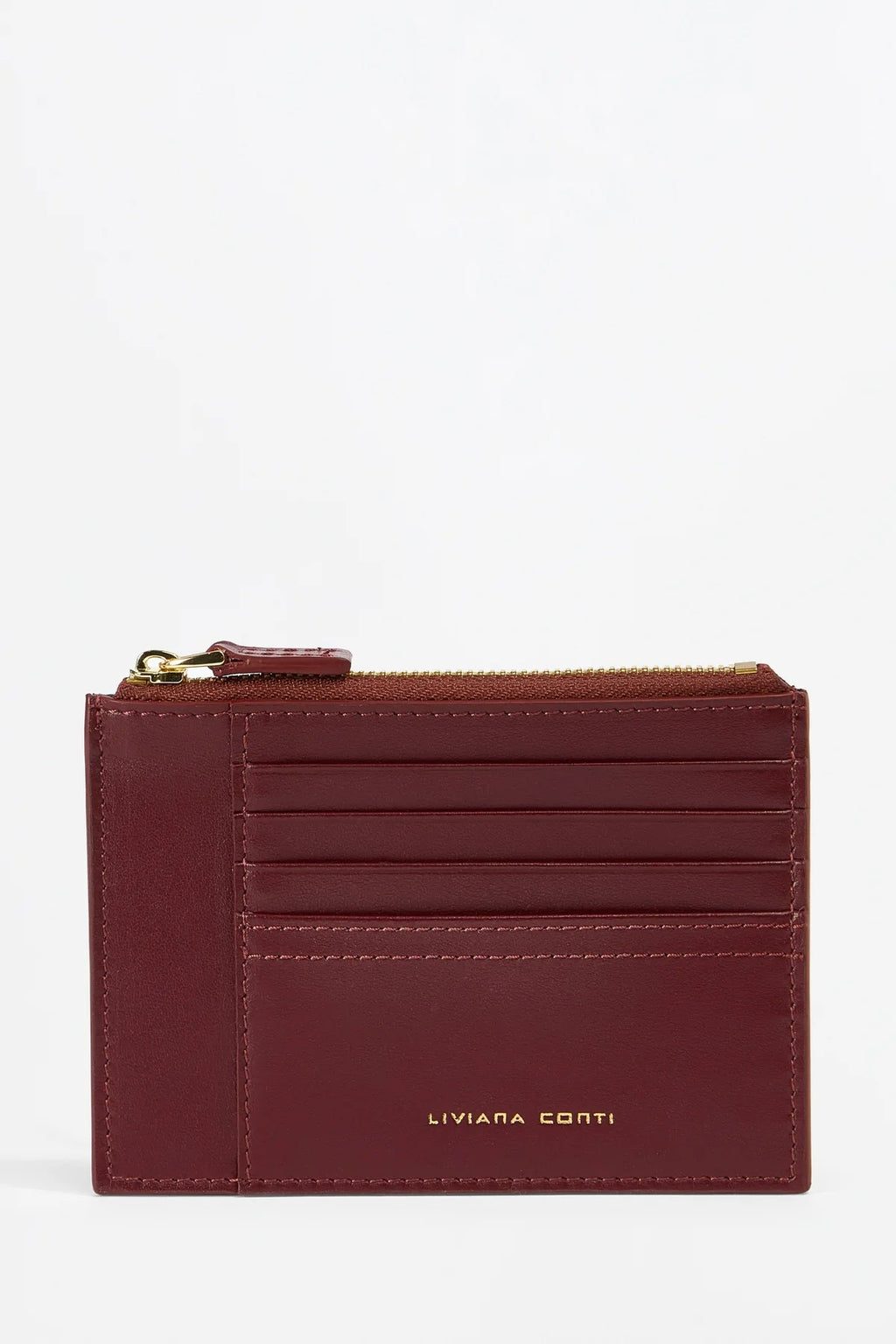 LIVIANA CONTI portacarte in vitello liscio con zip A5WB56 BENTON – Made in Italy