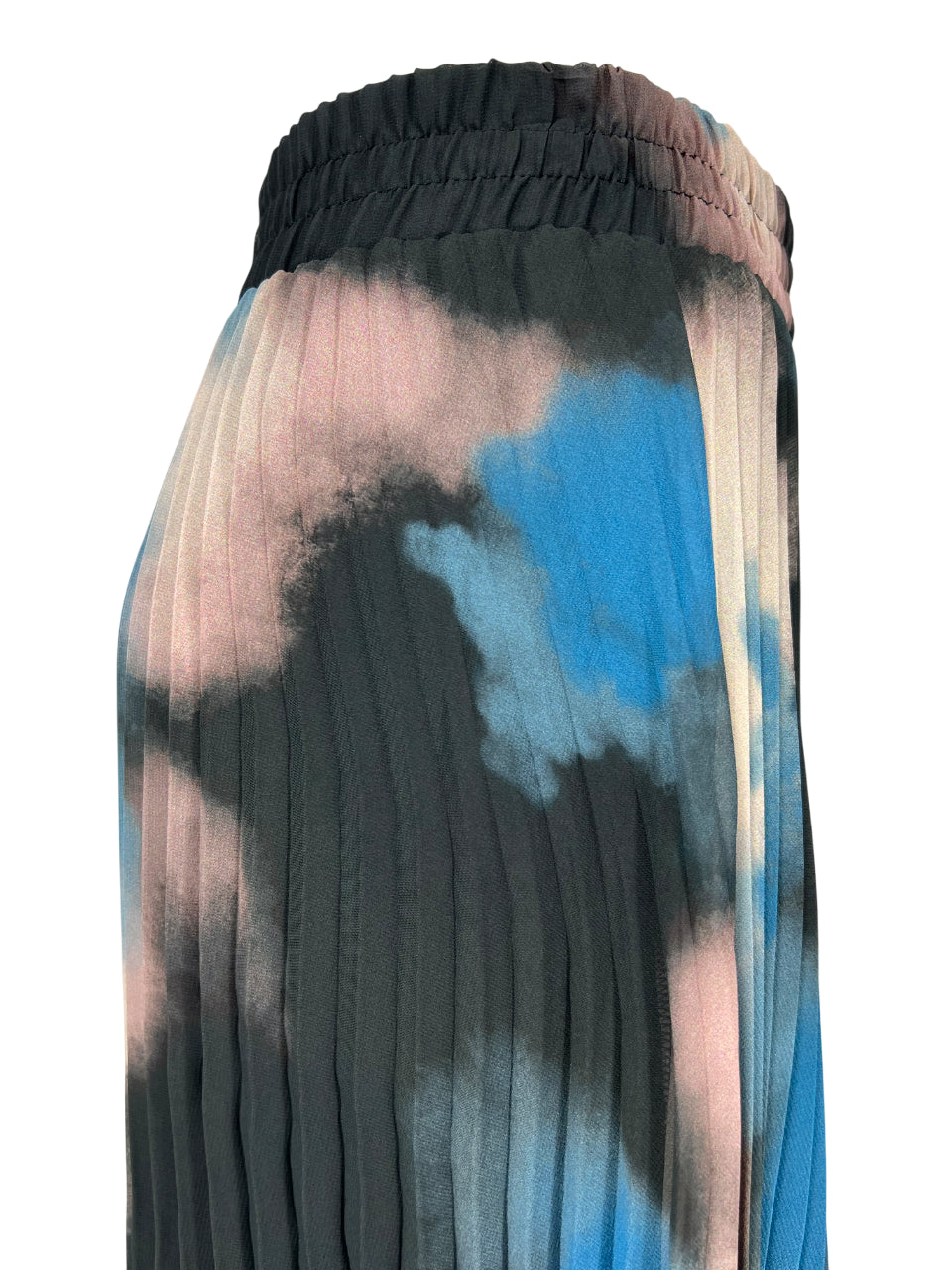 LA FEE MARABOUTEE gonna plissé fantasia marrone cipria/azzurro ZULA-F