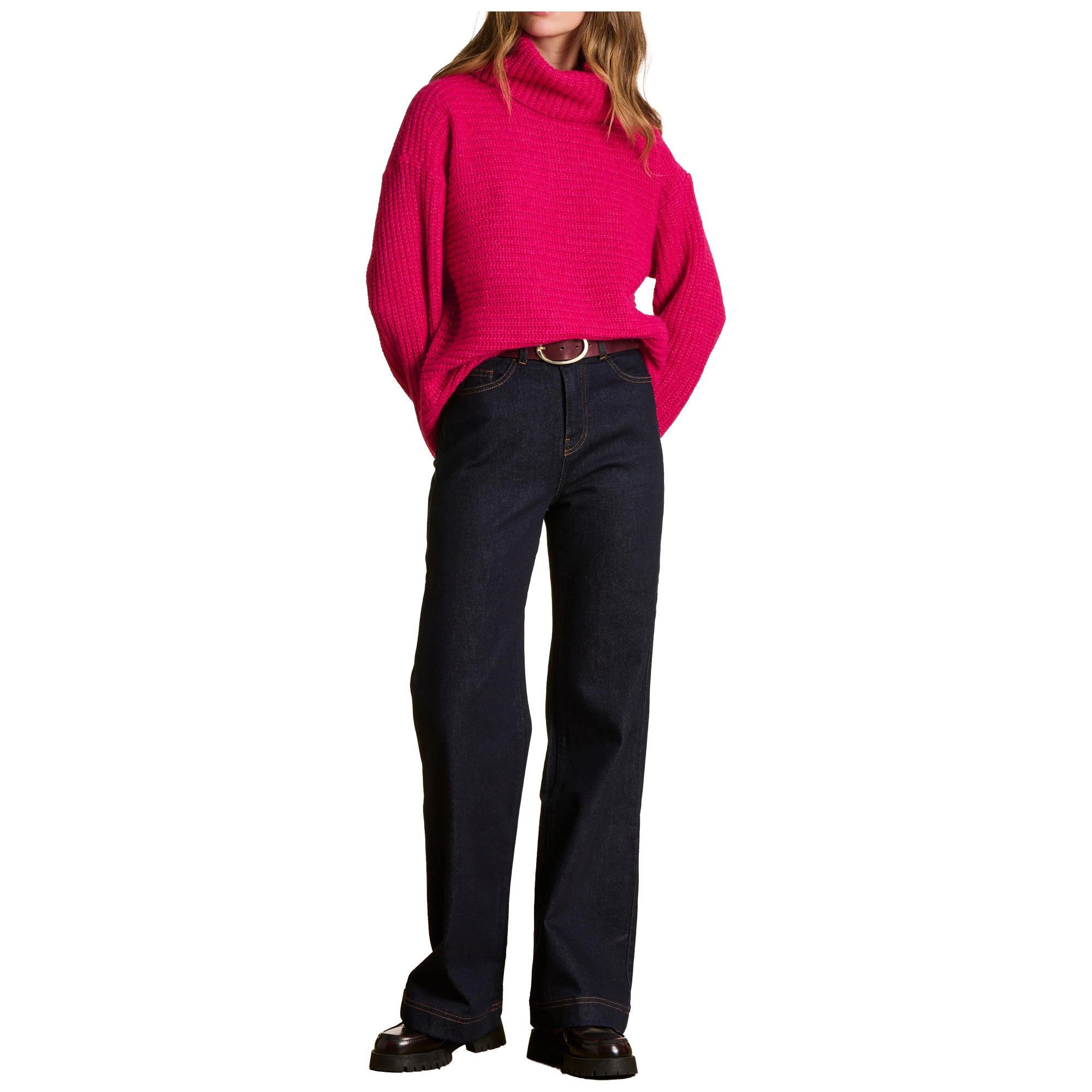 LA FEE MARABOUTEE maglia donna collo alto coste orizzontali EGERIA Made in Italy