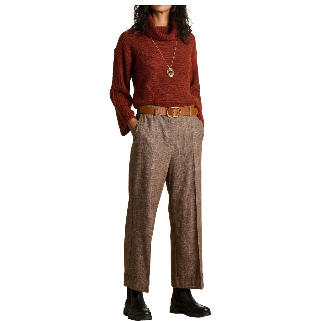 LA FEE MARABOUTEE maglia donna collo alto coste orizzontali EGERIA Made in Italy