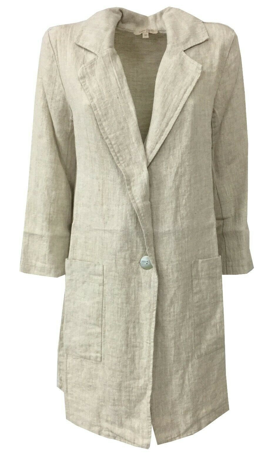 HUMILITY 1949 giacca lunga donna manica 3/4 écru 1 bottone HN1179  MADE IN ITALY
