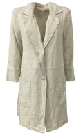 HUMILITY 1949 giacca lunga donna manica 3/4 écru 1 bottone HN1179  MADE IN ITALY