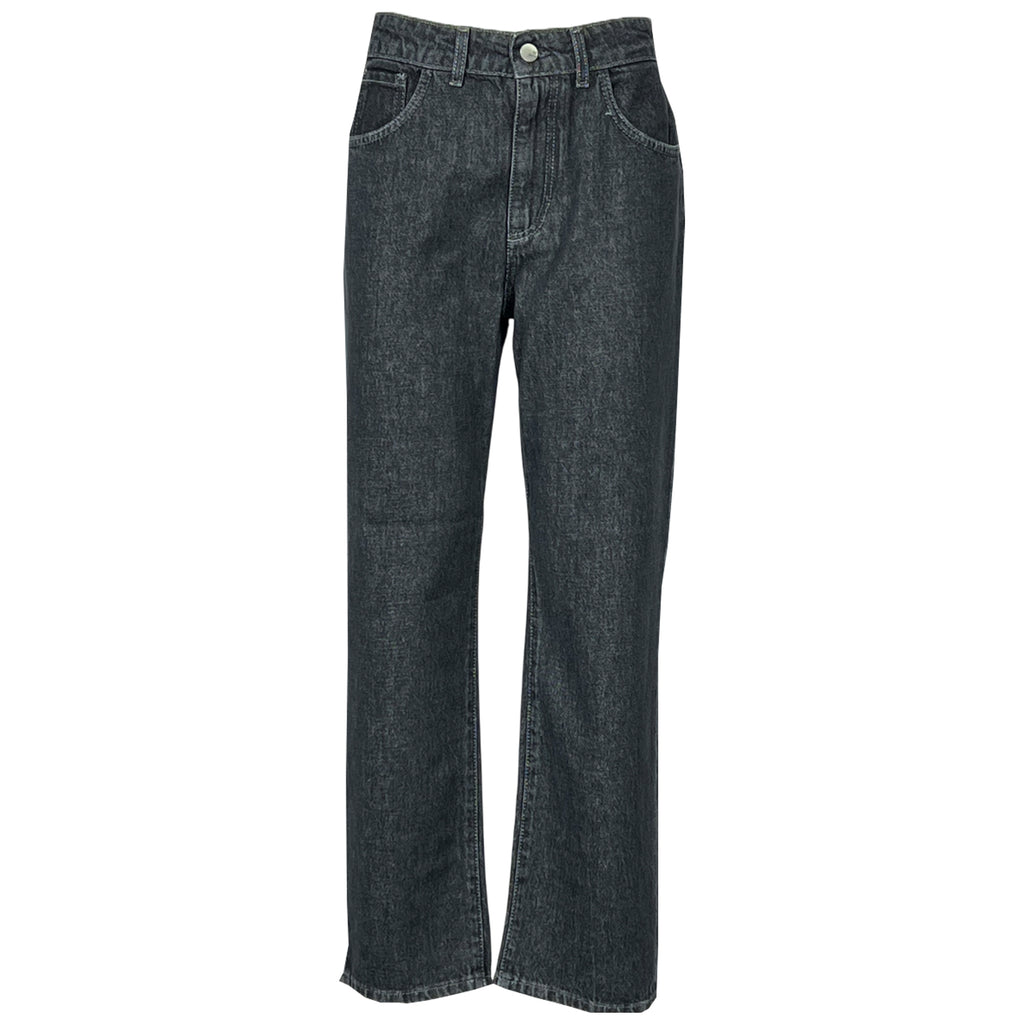 NOIR 'N' BLEU jeans donna nero vita alta VIC-L313 BOYFRIEND Made in Italy