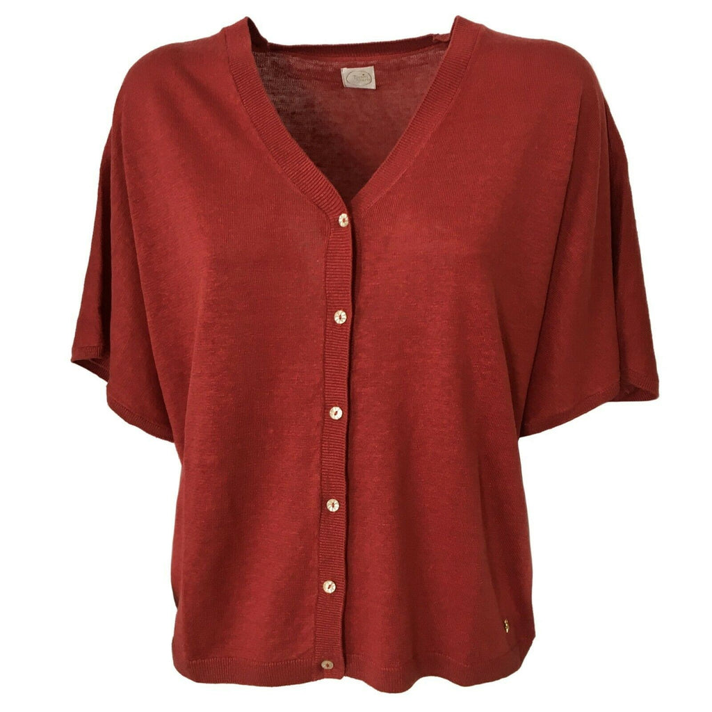 DES PETITS HAUTS Cardigan donna mezza manica mod BOUDY 100% lino