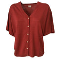DES PETITS HAUTS Cardigan donna mezza manica mod BOUDY 100% lino