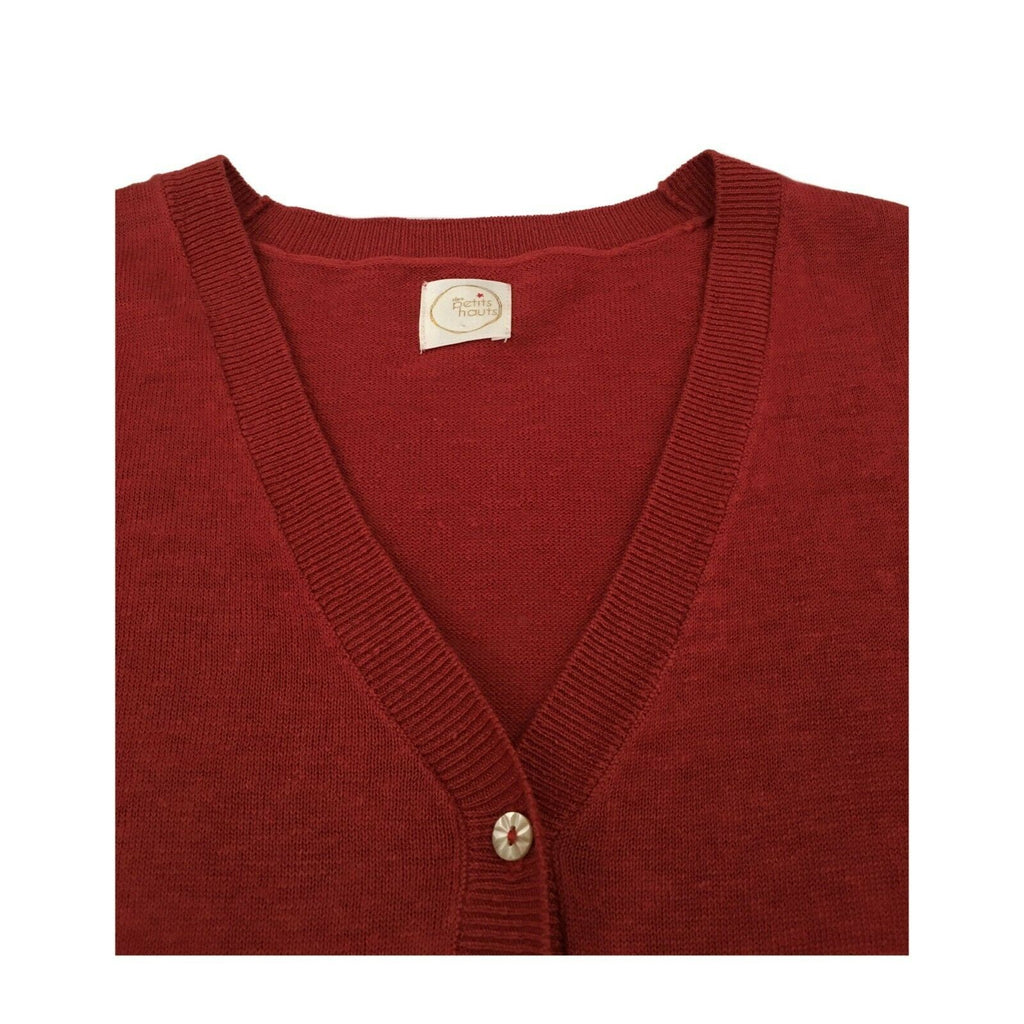 DES PETITS HAUTS Cardigan donna mezza manica mod BOUDY 100% lino