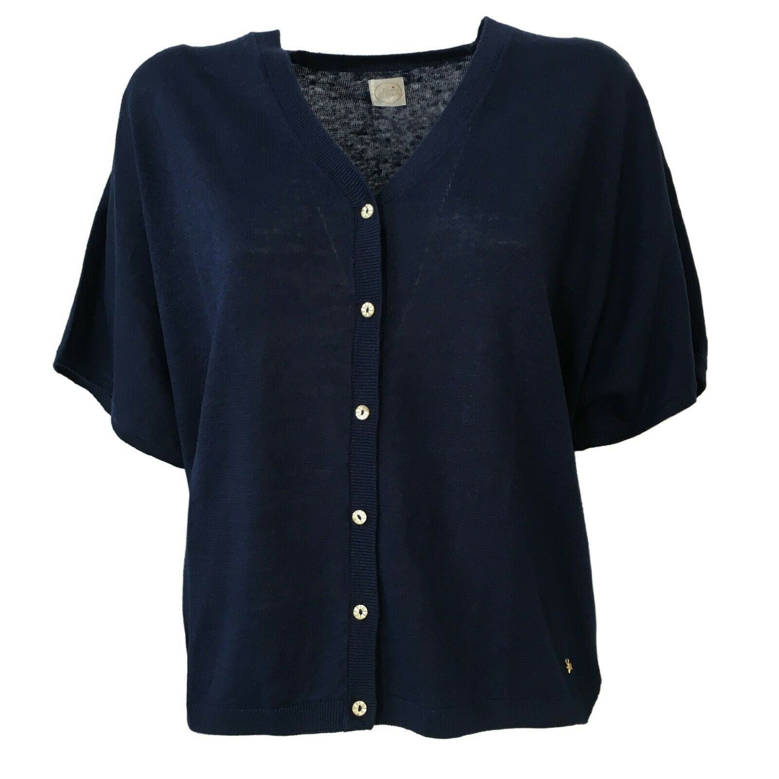 DES PETITS HAUTS Cardigan donna mezza manica mod BOUDY 100% lino