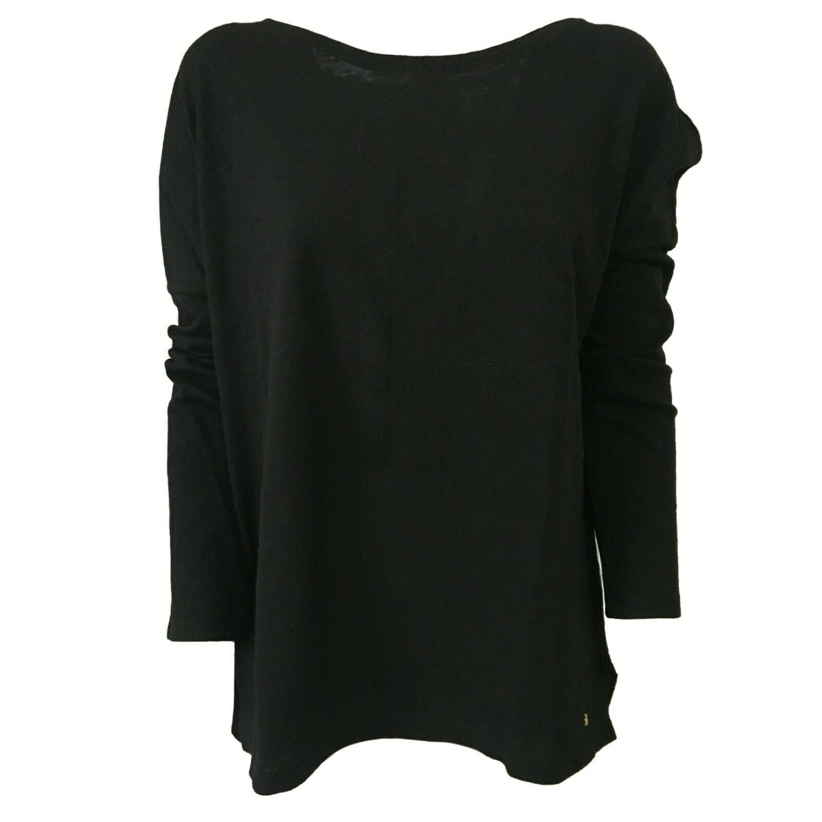 DES PETITS HAUTS T-shirt donna nero con bottoni dietro mod TEMPETE 100% cotone
