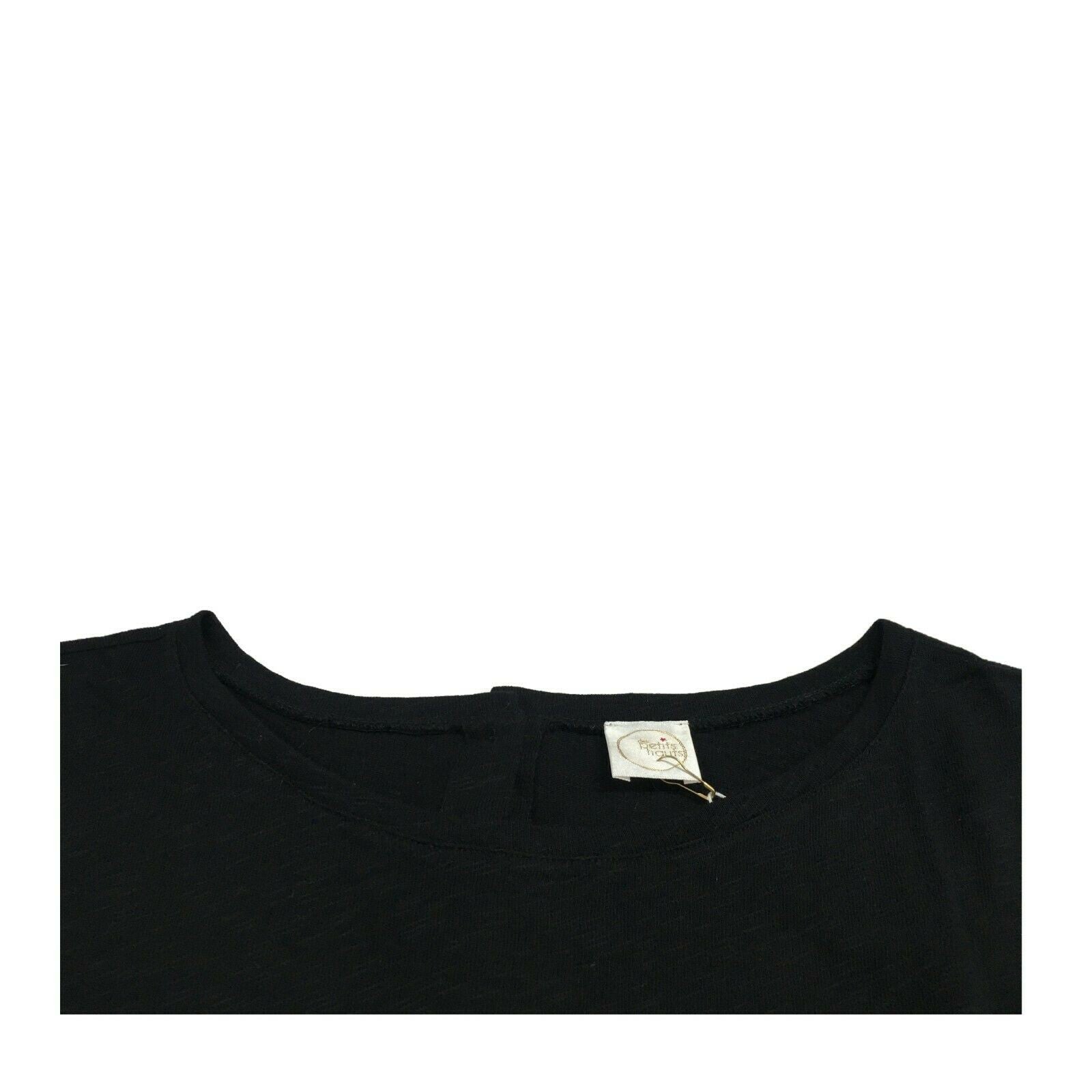 DES PETITS HAUTS T-shirt donna nero con bottoni dietro mod TEMPETE 100% cotone