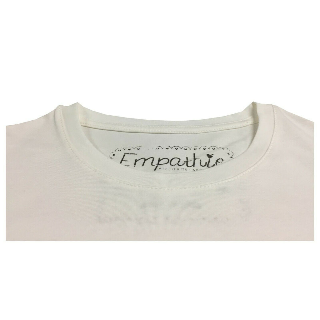 EMPATHIE T-shirt donna panna mezza manica mod 2001 100% cotone MADE IN ITALY
