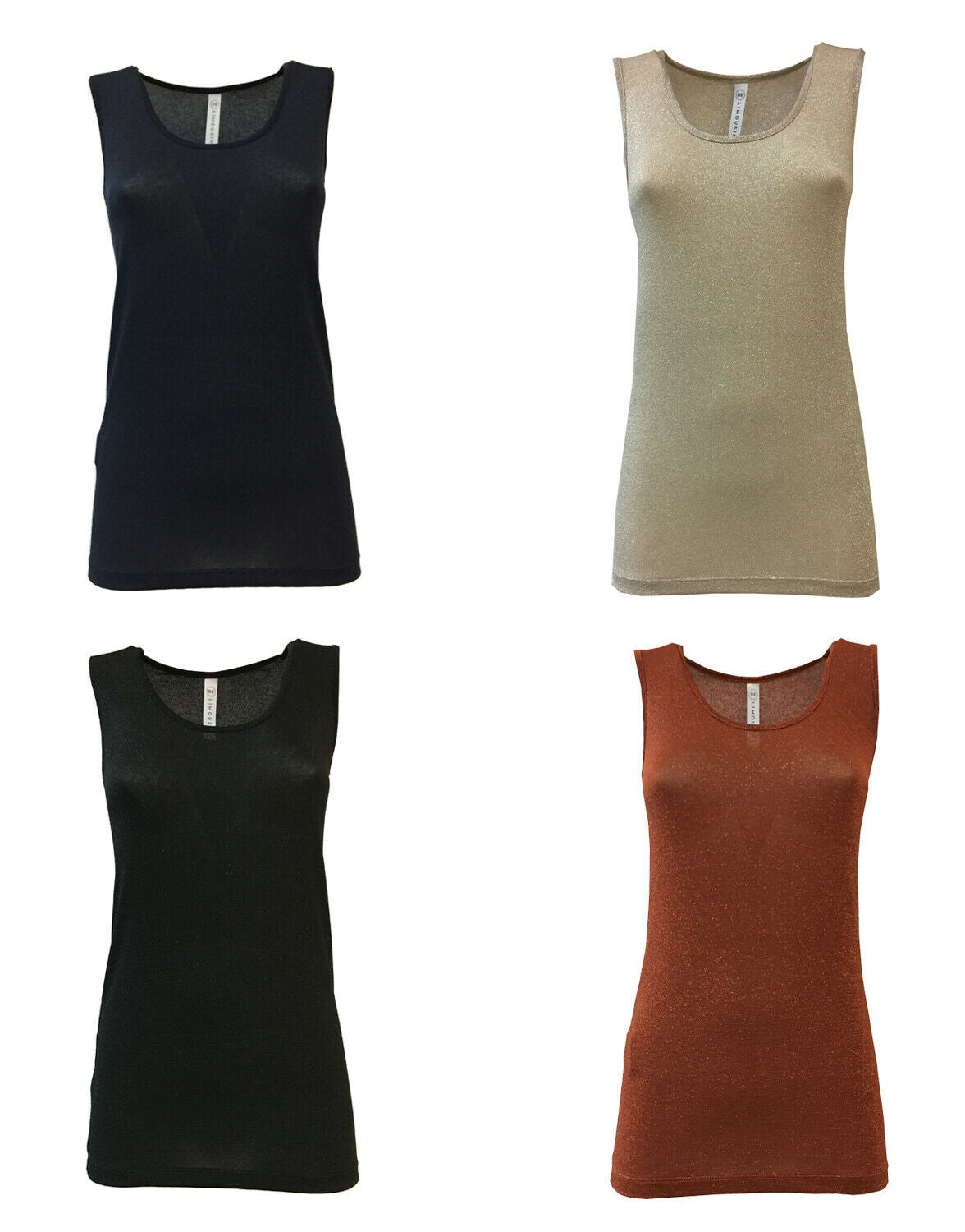 BE LIMOUSINE canotta donna lurex mod LC001L ACQUA  MADE IN ITALY