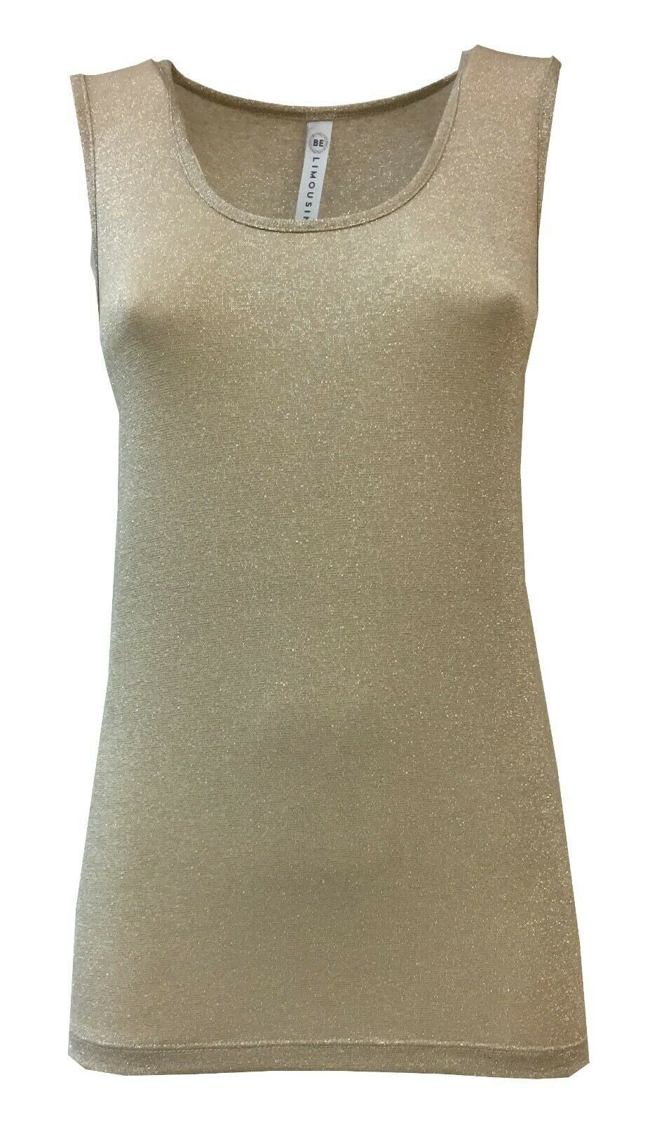 BE LIMOUSINE canotta donna lurex mod LC001L ACQUA  MADE IN ITALY