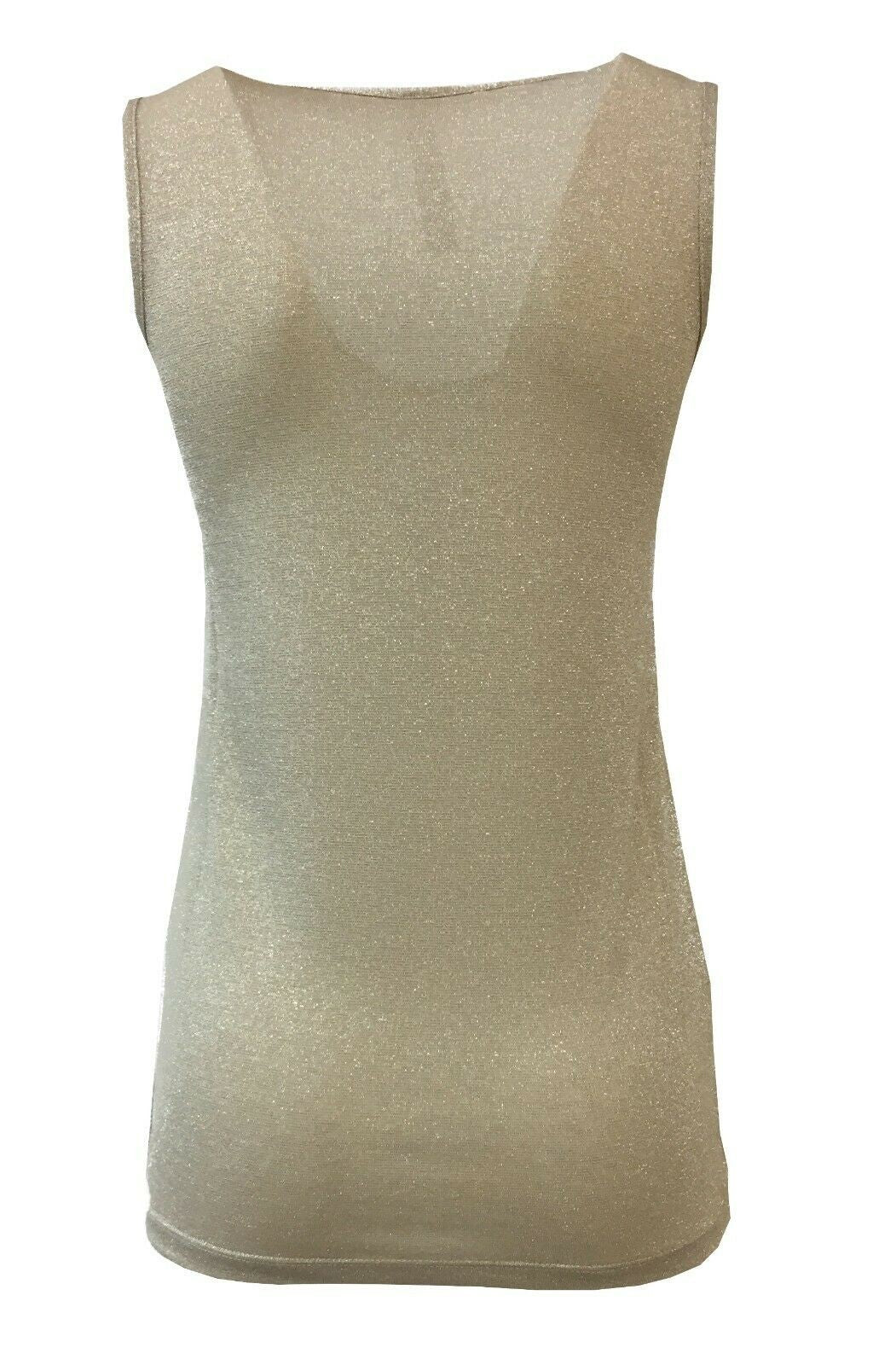 BE LIMOUSINE canotta donna lurex mod LC001L ACQUA  MADE IN ITALY