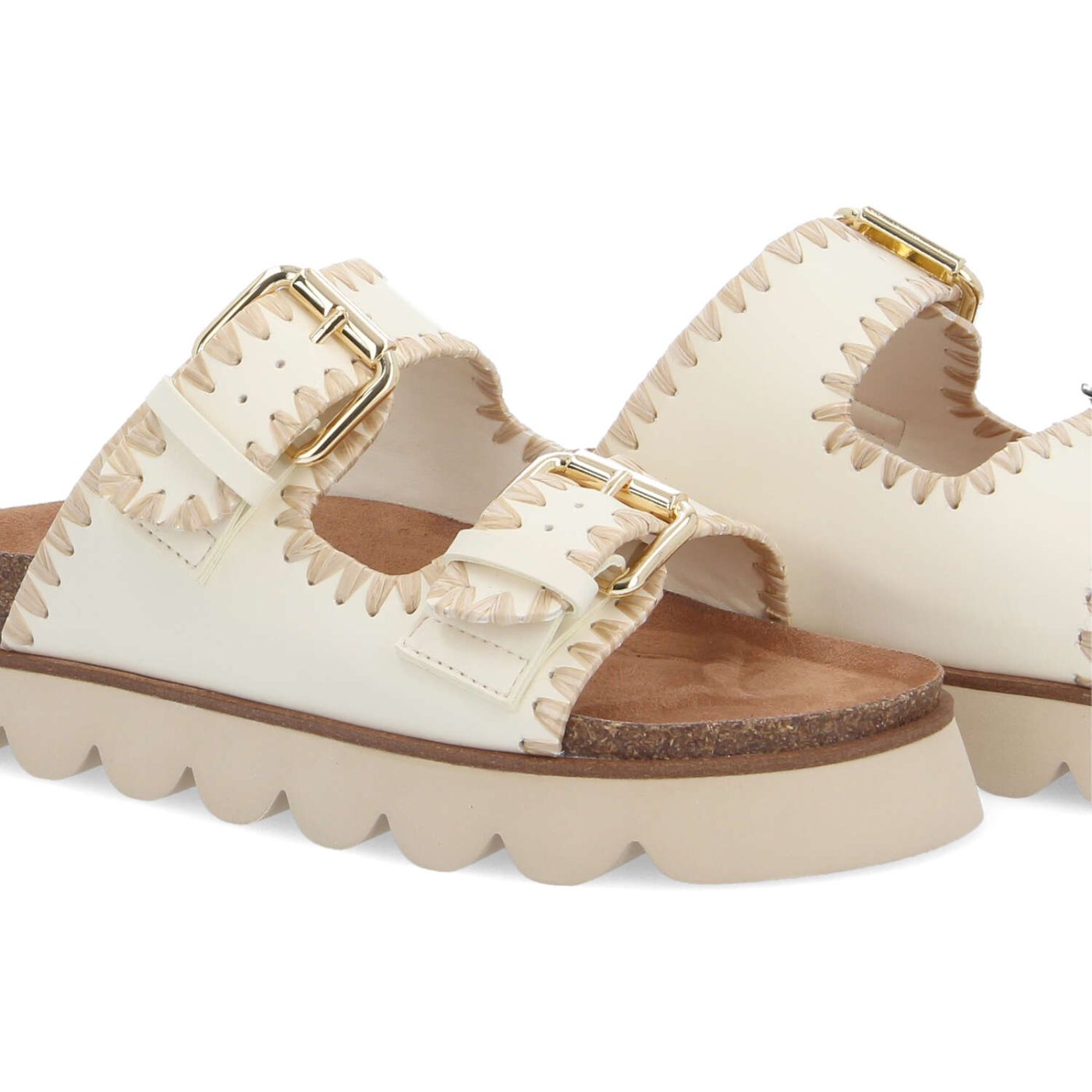 NØ NAME Sandali Donna Sandy Edge W Bianco Sporco Beige Mule