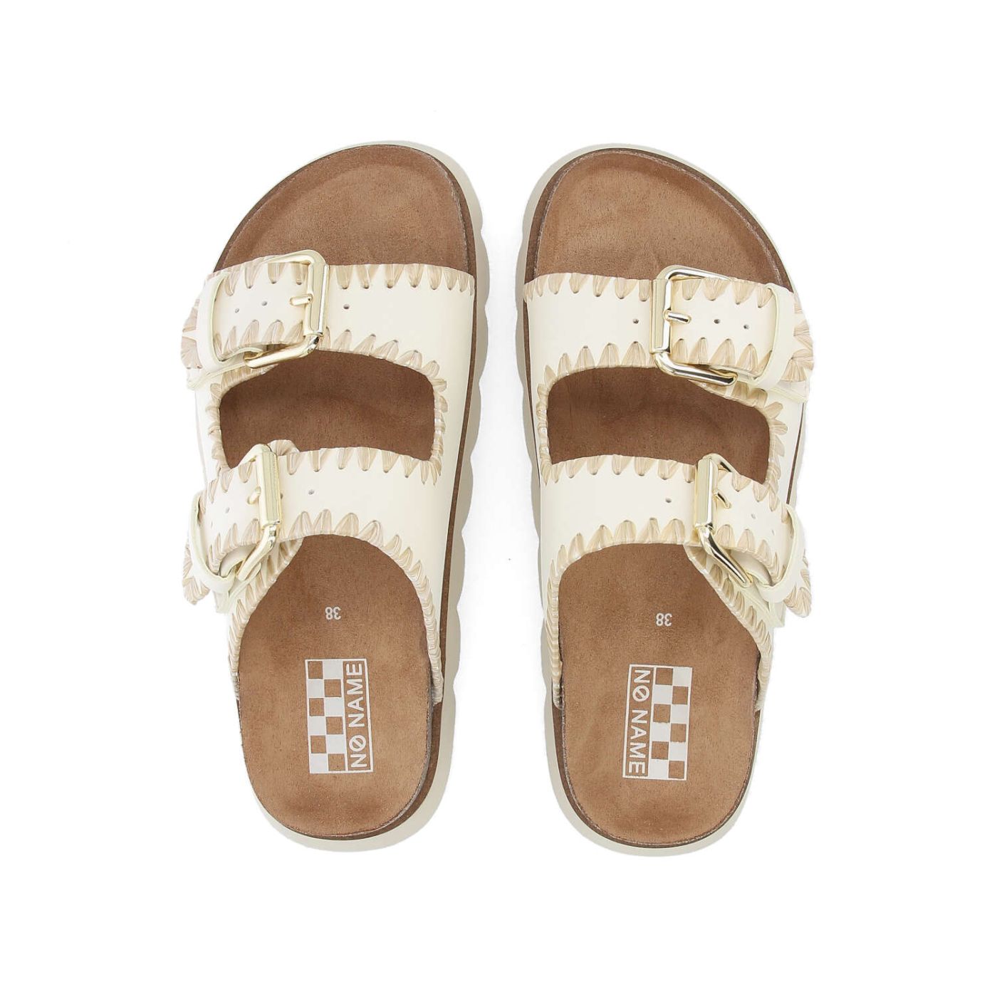 NØ NAME Sandali Donna Sandy Edge W Bianco Sporco Beige Mule