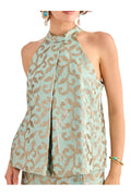 FF.JADE-000009 NEKANE top donna scollo americana verde acqua/oro