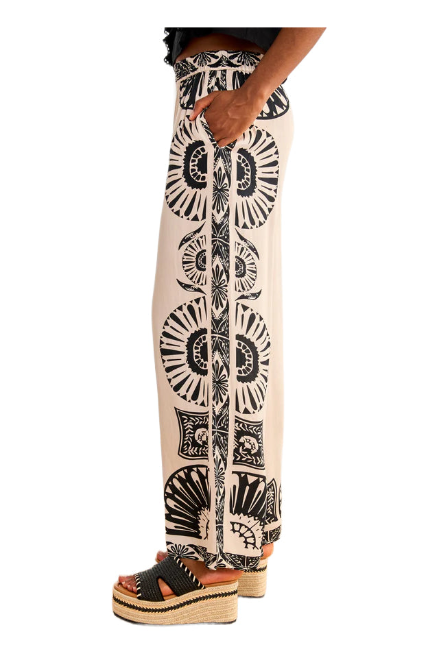 NEKANE GF.ADANNA-00000 pantalone palazzo donna bianco nero viscosa