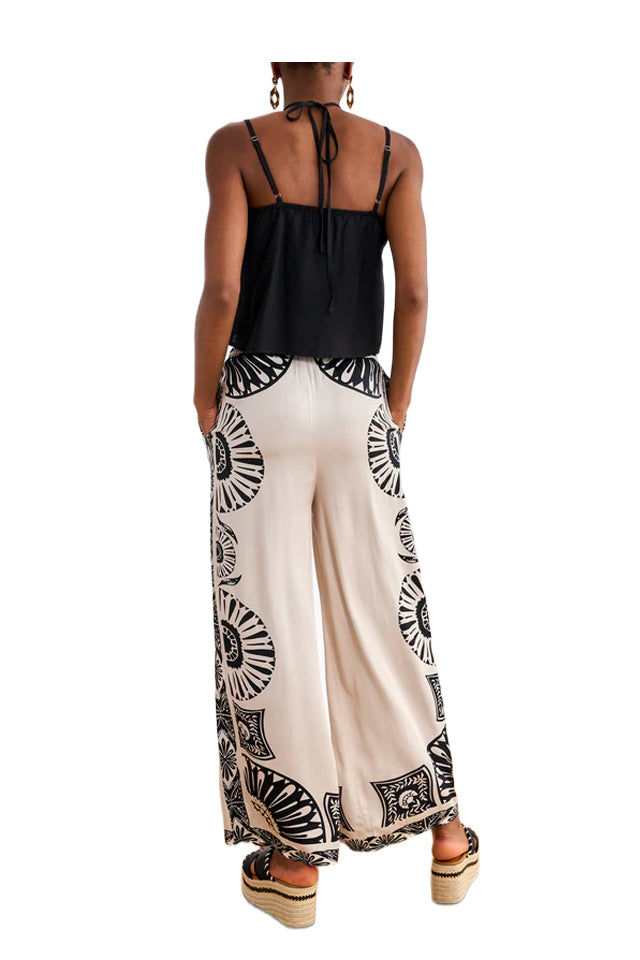 NEKANE GF.ADANNA-00000 pantalone palazzo donna bianco nero viscosa