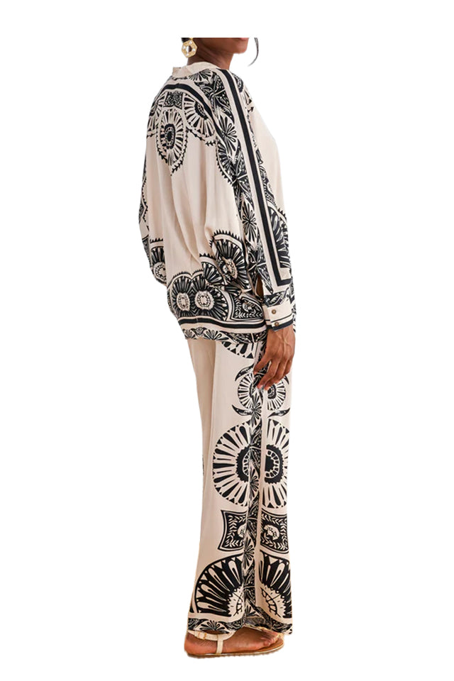 NEKANE GF.JABARI-00000 camicia donna bianca nera viscosa pipistrello