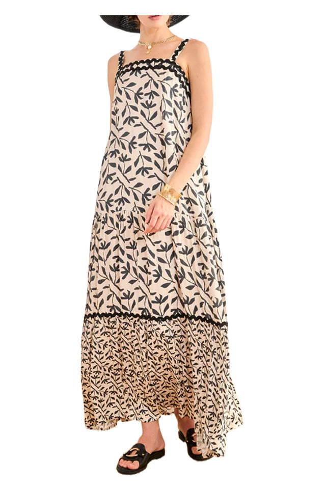 NEKANE GF.MANDELA-00000 abito lungo donna bianco nero viscosa