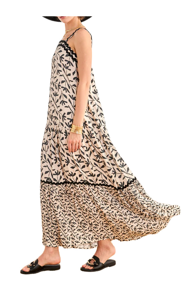 NEKANE GF.MANDELA-00000 abito lungo donna bianco nero viscosa