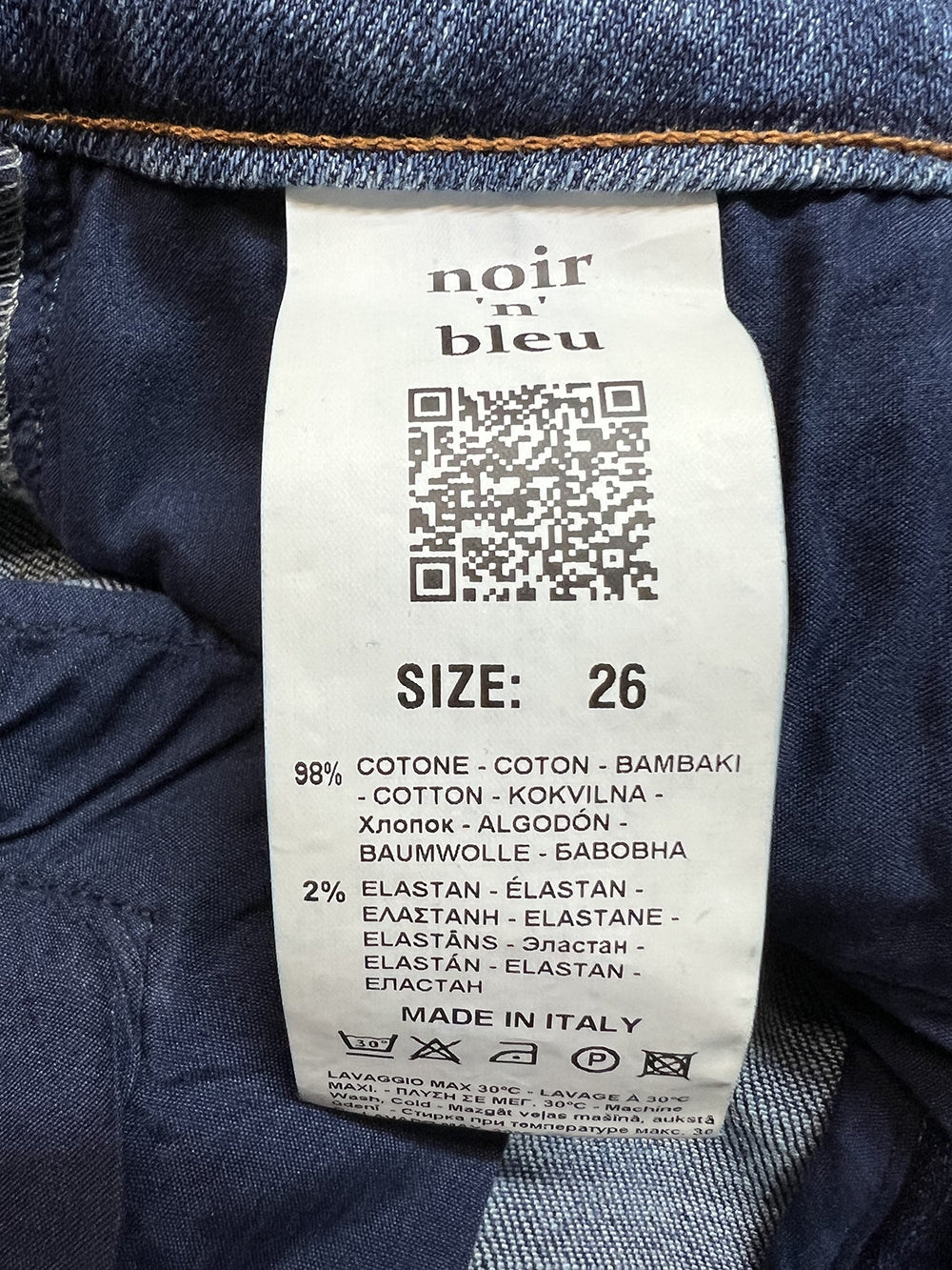NOIR 'N' BLEU Jeans Donna Zampa CELIN-L311 | Vita Alta | Stone Washed | Made in Italy