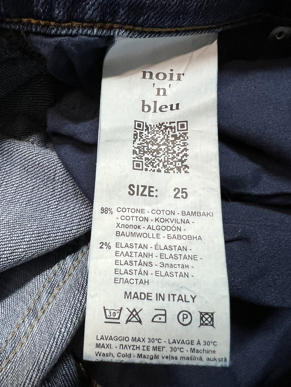 NOIR 'N' BLEU Jeans Donna Boyfriend VIC-37 MID RISE | Stone Washed | Vita Alta | Italy