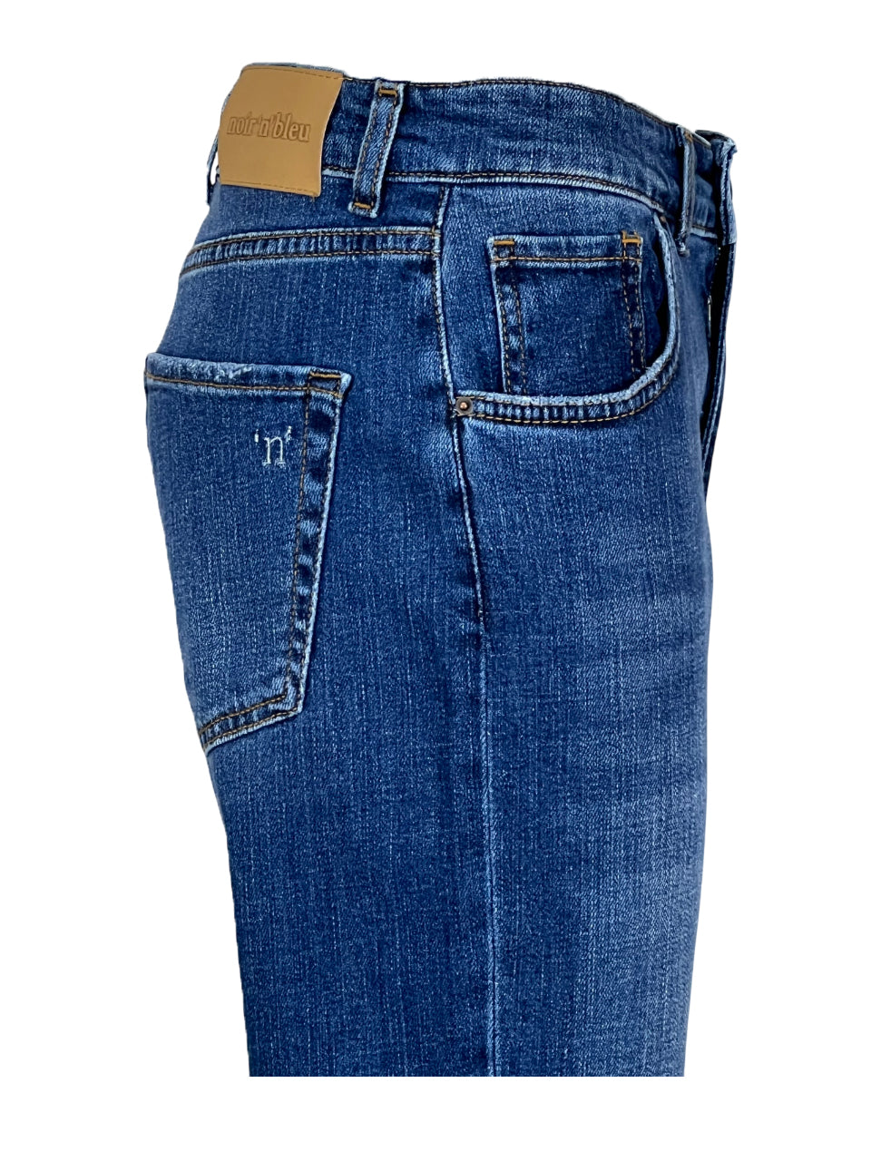 NOIR 'N' BLEU Jeans Donna Boyfriend VIC-37 MID RISE | Stone Washed | Vita Alta | Italy