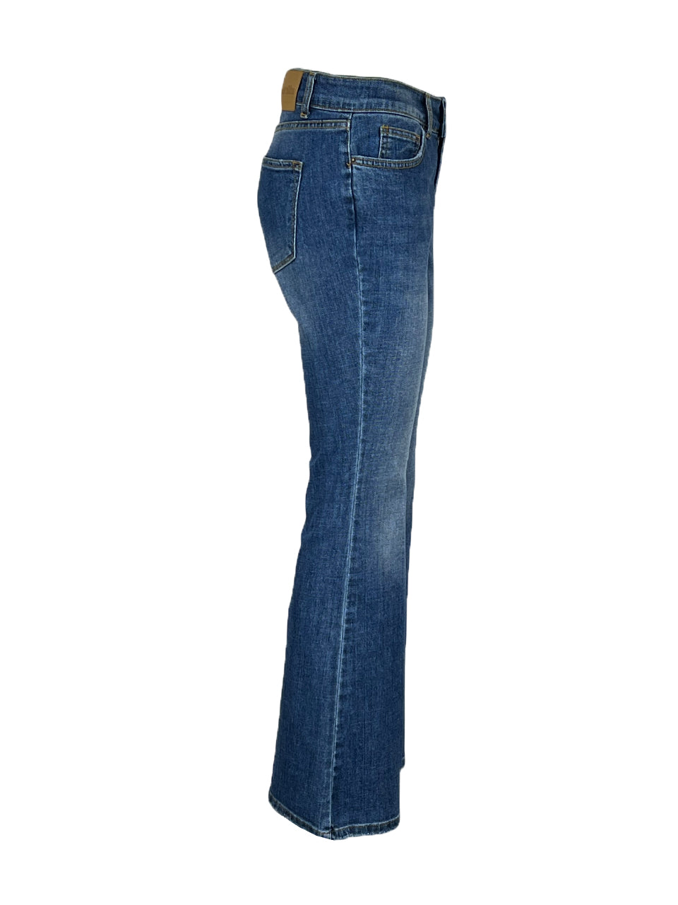 NOIR 'N' BLEU Jeans Donna Vita Alta Flare Cropped RACHEL-17 Stone Washed Italy