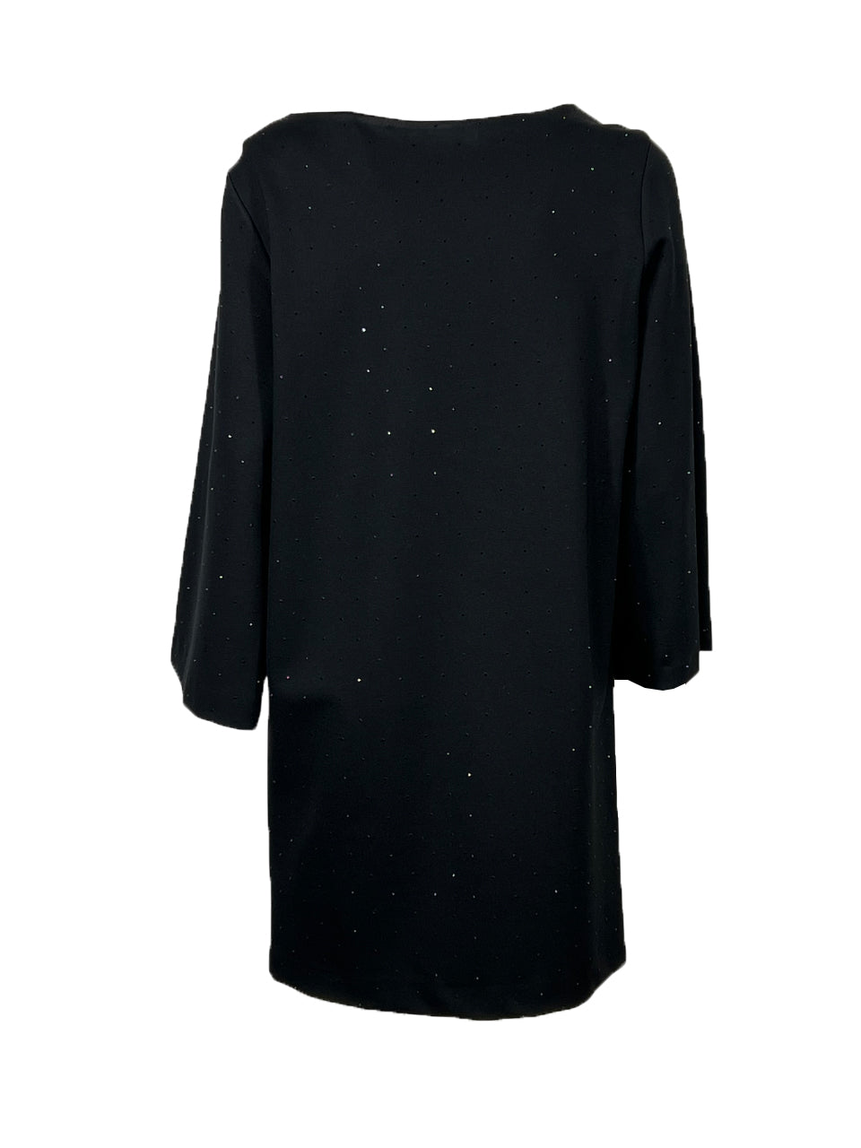 MEIMEIJ Abito Donna Punto Milano Nero M5FC03 | Strass tono su tono | Made in Italy | 84 cm