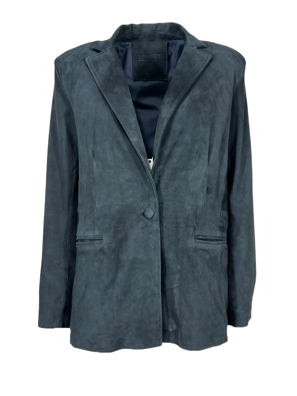 HERITAGE giacca donna camoscio foderata 1 bottone tasche a filo MP126-CM 100% pelle MADE IN ITALY