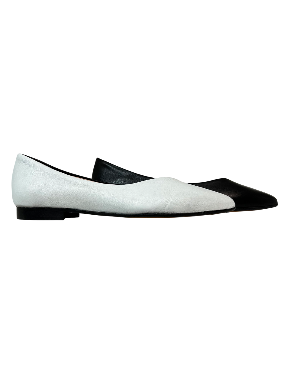 UPPER CLASS Ballerina Donna 4311 Pelle Bicolore Bianco Nero Punta