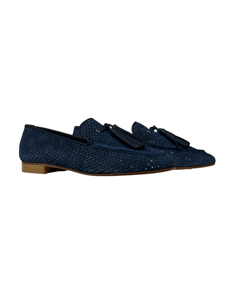 UPPER CLASS Mocassino Donna 4352 CAM Camoscio Lavato Blu Nappine