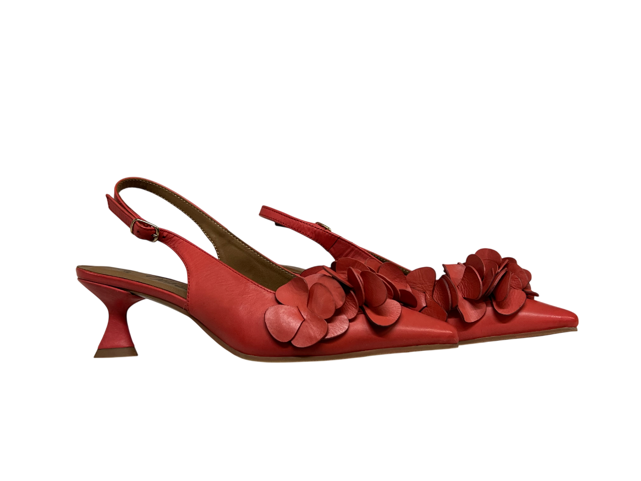 LA VITRINA sling-back donna in pelle con fiori POMIZIA