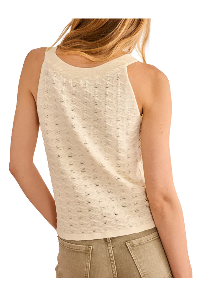 NEKANE RD.HETER-000029 top donna ecrù scollo americana slim