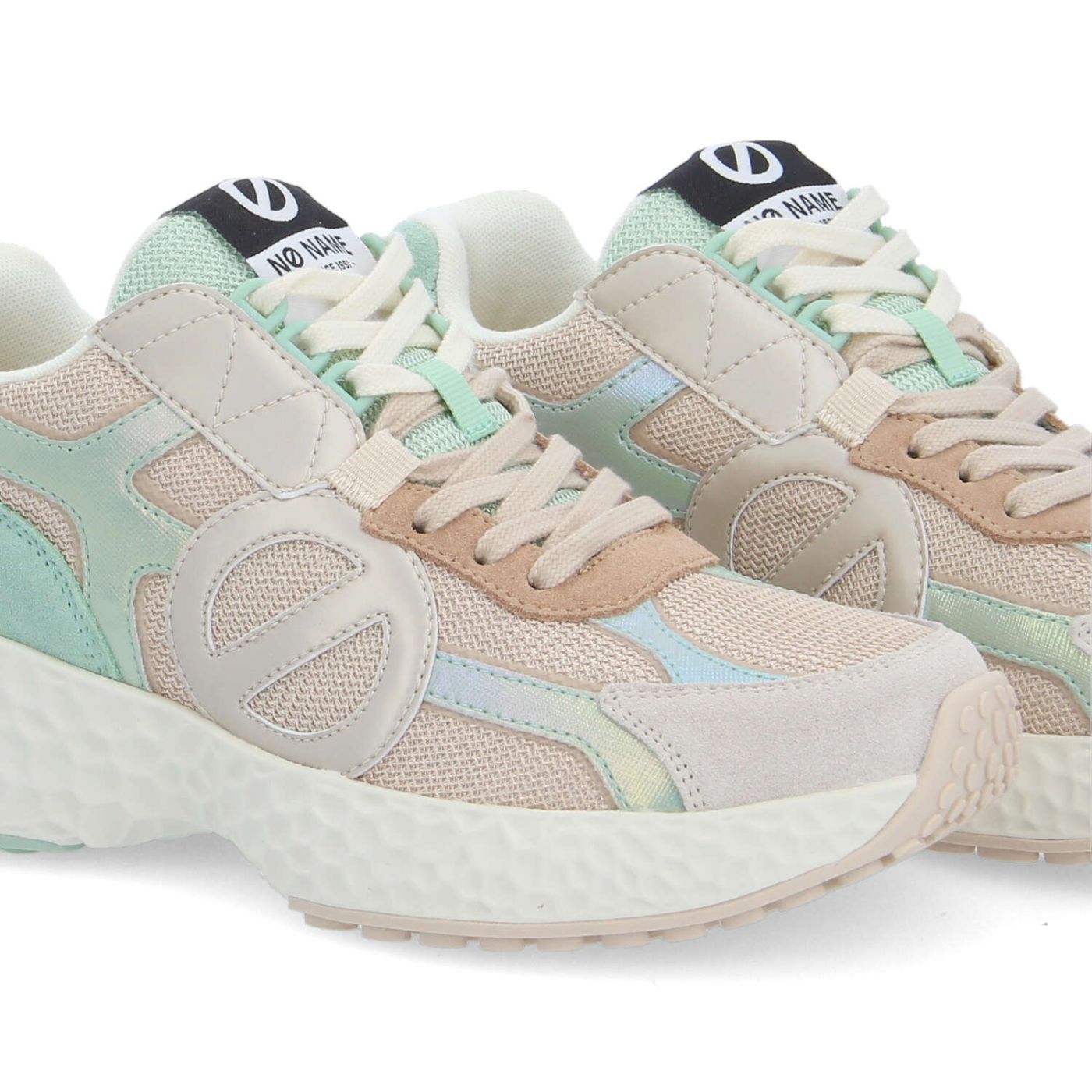 Sneaker donna NØ Name linea CARTER 2.0 Runner W MINT / NUDE / NUDE. Suola alta 5 cm
