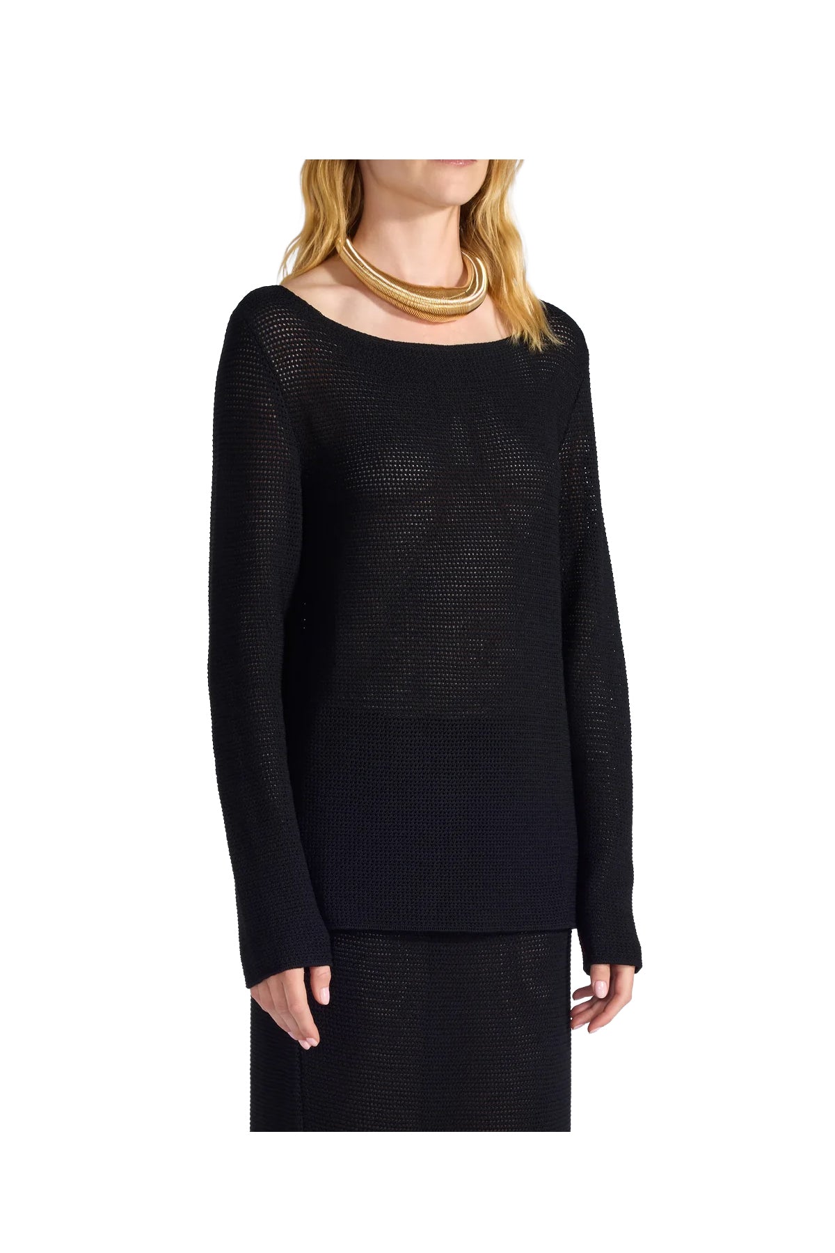 LIVIANA CONTI maglia donna traforata nera F6SA31 GIUDITTA MADE IN ITALY