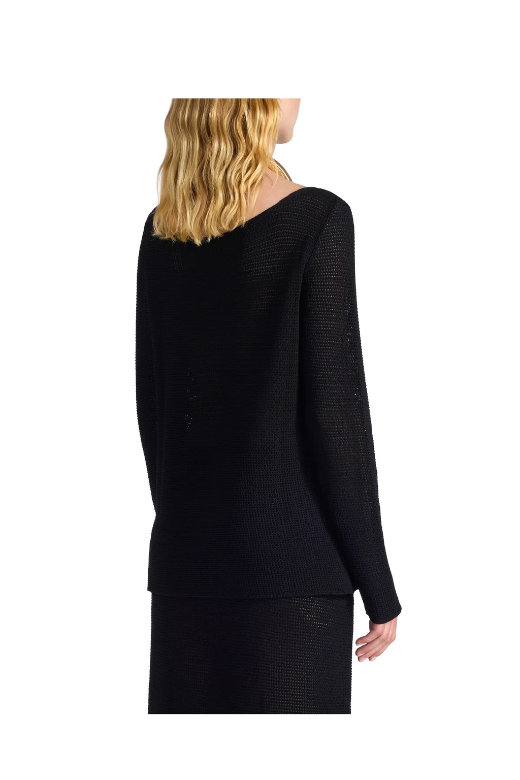 LIVIANA CONTI maglia donna traforata nera F6SA31 GIUDITTA MADE IN ITALY