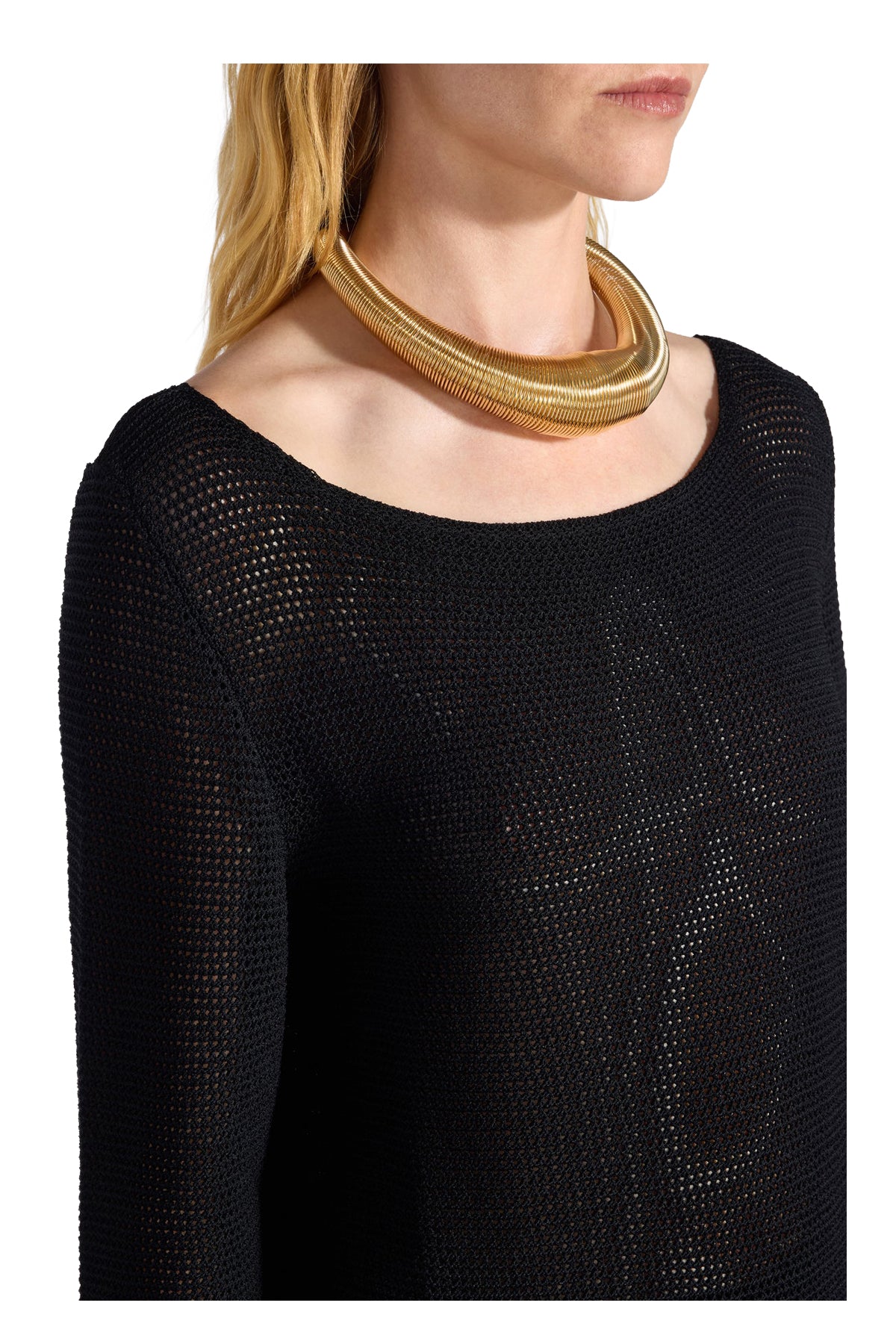 LIVIANA CONTI maglia donna traforata nera F6SA31 GIUDITTA MADE IN ITALY