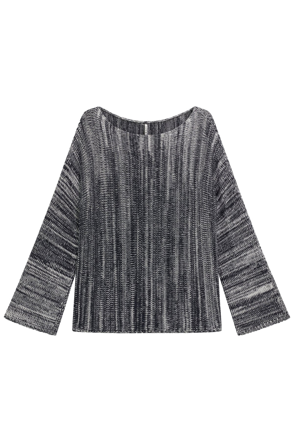 LIVIANA CONTI maglia donna scollo a barca mèlange bianco/blu F6SB21 RAISSA cotone MADE IN ITALY