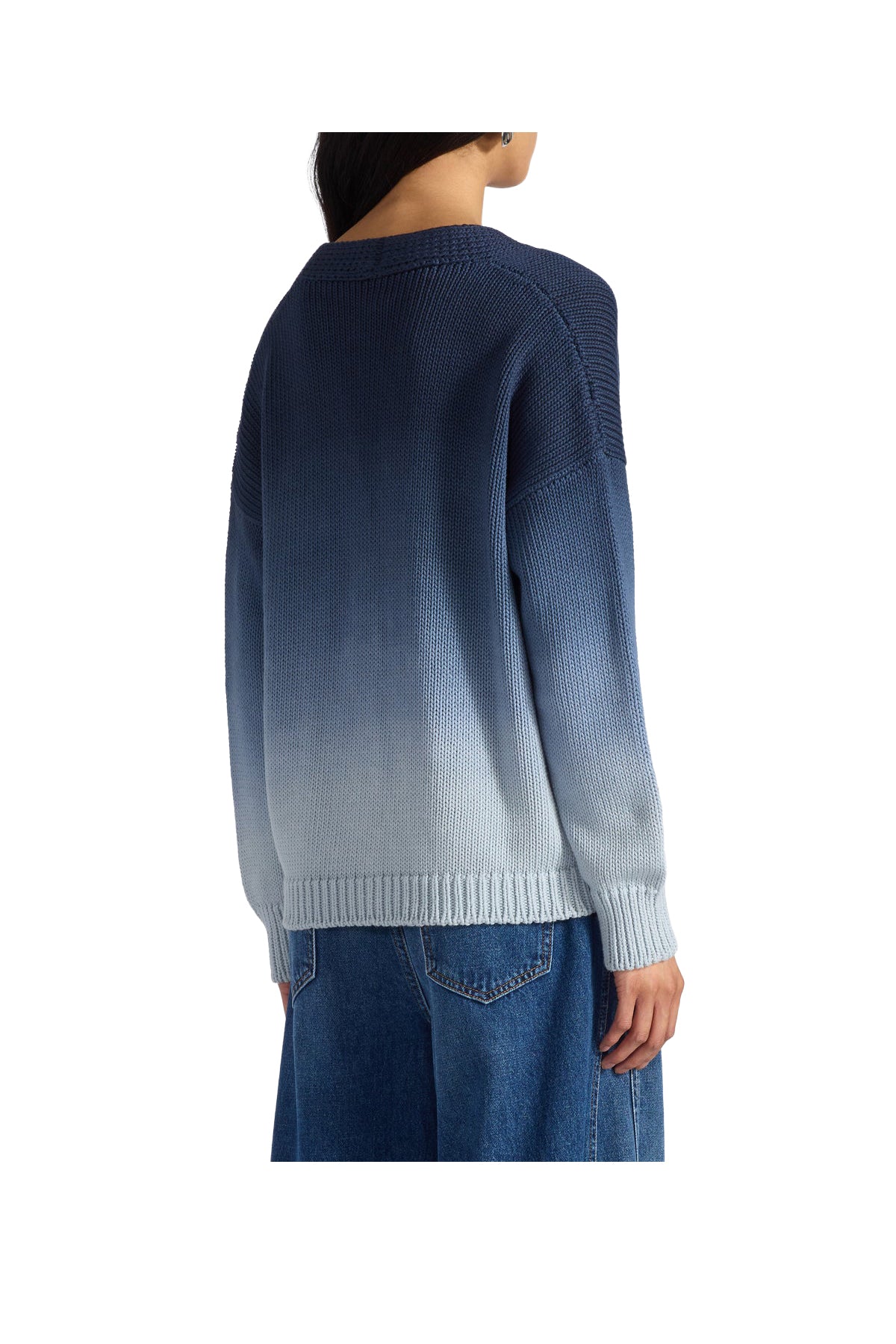 LIVIANA CONTI cardigan donna tie-dye sfumato blu/cielo F6SB55 ZENON MADE IN ITALY