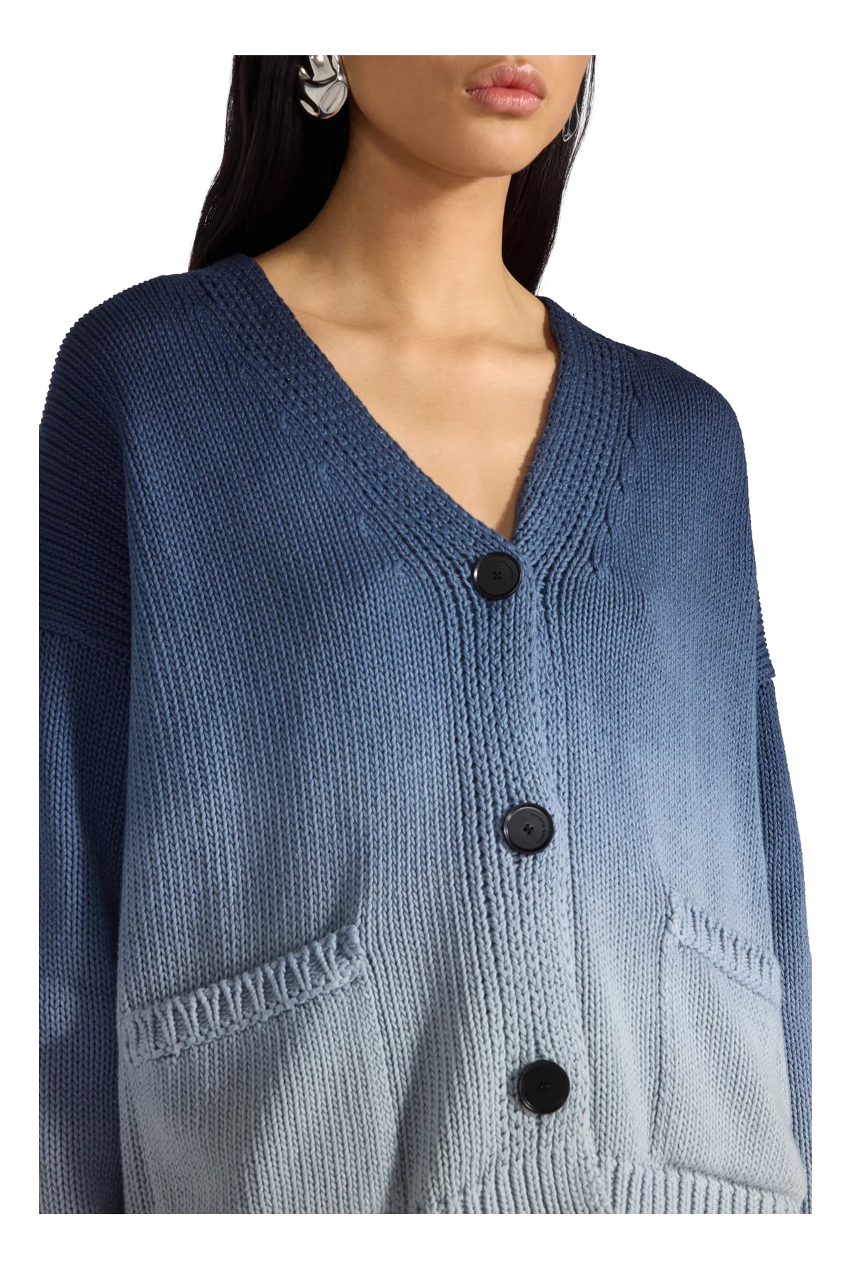 LIVIANA CONTI cardigan donna tie-dye sfumato blu/cielo F6SB55 ZENON MADE IN ITALY